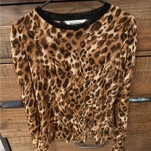 DAVI & DANI Animal Print Long Sleeve Top